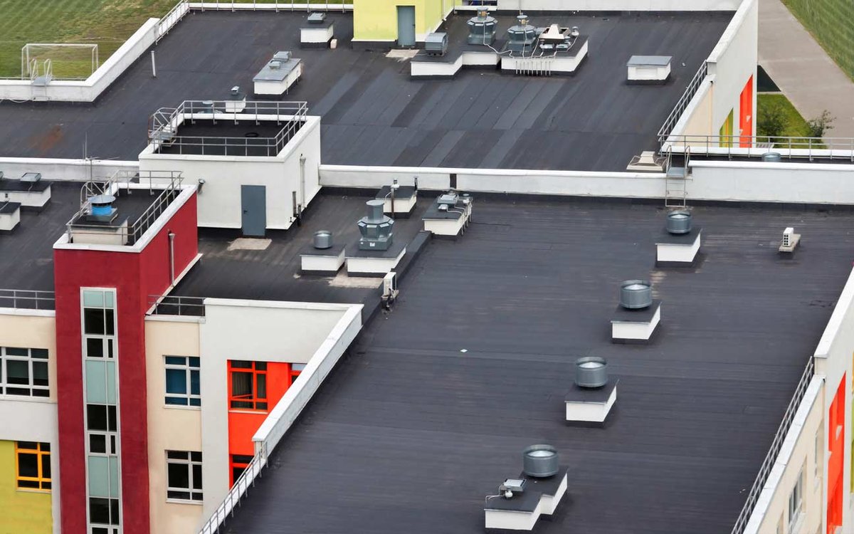Roof of apartment building